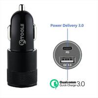 KTOOLS DRIVE INN PD 48W PD + QC 3.0 USB SIYAH ARAC SARJI