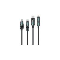 KTOOLS OTTO 4in1 100W 1 M TYPE-C TO C TO LIGHTNING SİYAH DATA KABLO